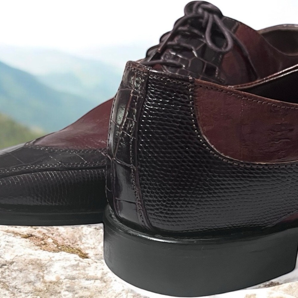 Stacy Adams Maroon and Chocolate Oxfords - Picture 9 of 15